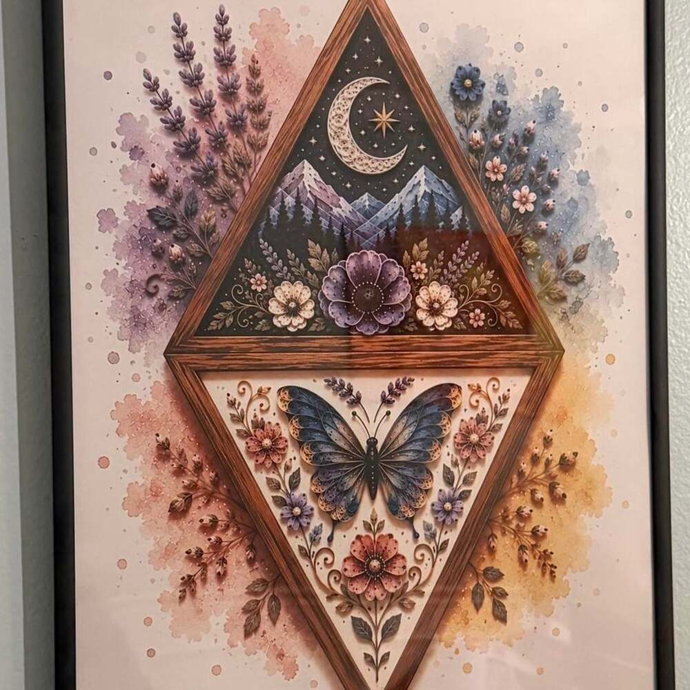 8 X 10 Black Framed Celestial Butterfly B 926